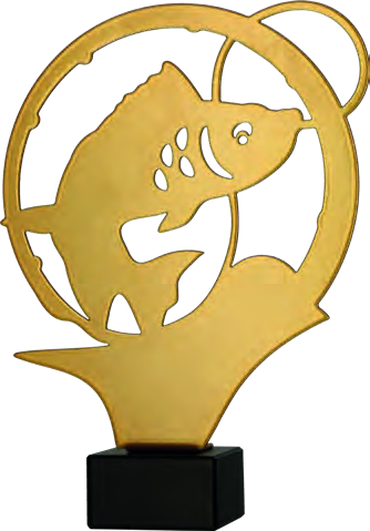 Statuetka metalowa ML-FIS3 — Ryby w okręgu — 21 cm
