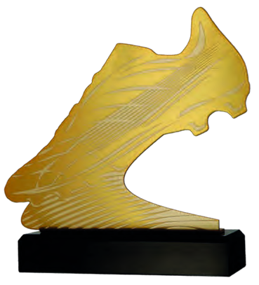 Statuetka metalowa MLV-SOC1 — But piłkarski — 24,5 cm