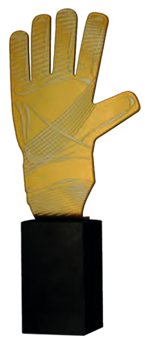 Statuetka metalowa MLV-SOC3 — Rękawica bramkarska — 28 cm
