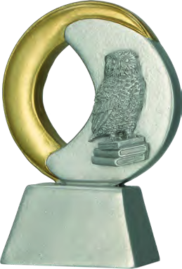 Statuetka RE034 — Sowa i książki — 10 cm