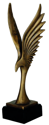Statuetka RFST3046/BR — Ptak z rozpostartymi skrzydłami — 27 cm