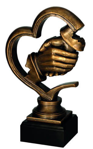 Statuetka RFST3047/BR — Uścisk dłoni w sercu — 20 cm