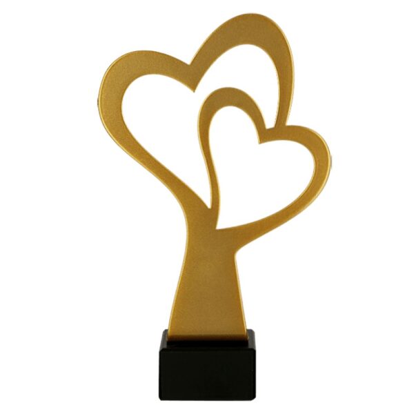 Statuetka metalowa ML-HEA — Dwa serca — 21 cm