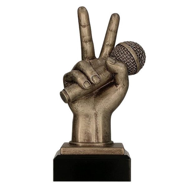 Statuetka RFST3014/BR — Mikrofon i gest zwycięstwa
