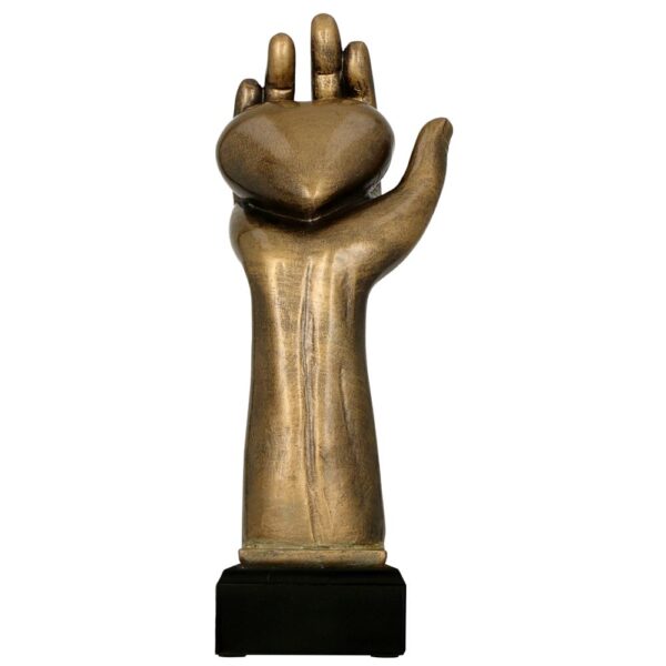 Statuetka RFST3040/BR — Dłoń trzymająca serce — 25 cm