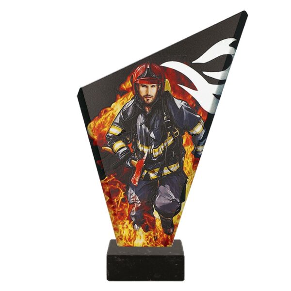 Statuetka szklana TG1/FIR/BK — Strażak