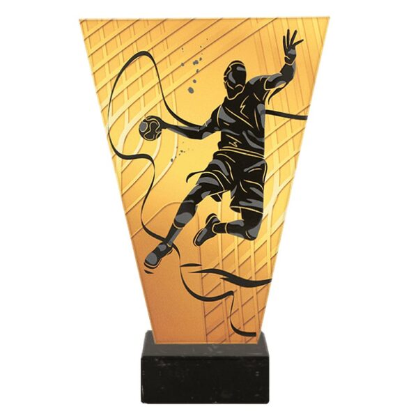 Statuetka szklana VL1/HAN/BK — Piłkarz ręczny
