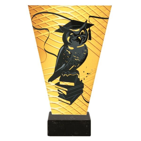 Statuetka szklana VL1/SCH/BK — Sowa na książkach