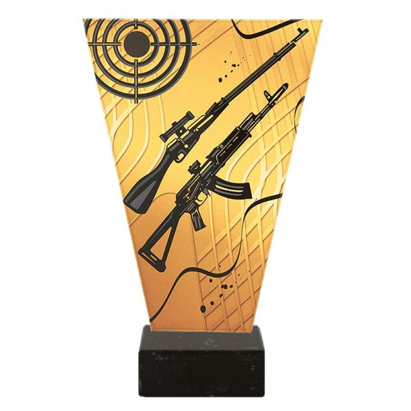 Statuetka szklana VL1/SHO2/BK — Karabiny i tarcza