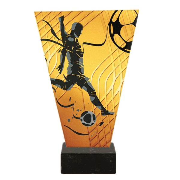 Statuetka szklana VL1/SOC1/BK — Piłkarz uderzający piłkę