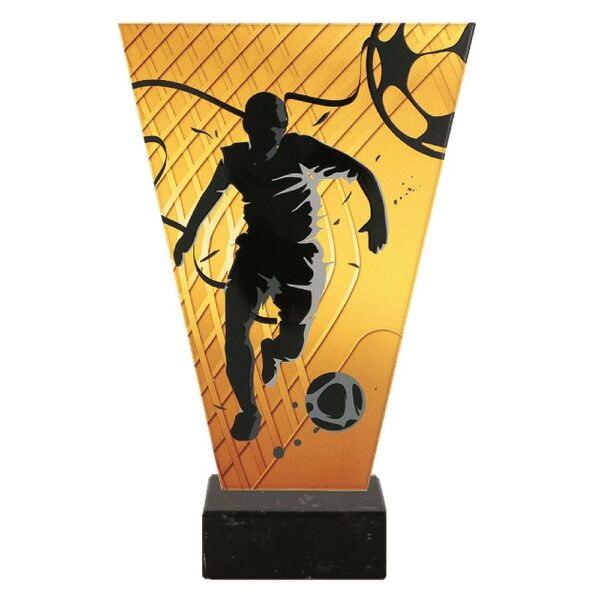 Statuetka szklana VL1/SOC2/BK — Piłkarz prowadzący piłkę